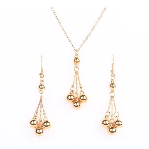 New Fashion Elegant Beaded Pendant Necklace and Drop Earrings Wedding Jewelry Sets for Women Fine Jewelry