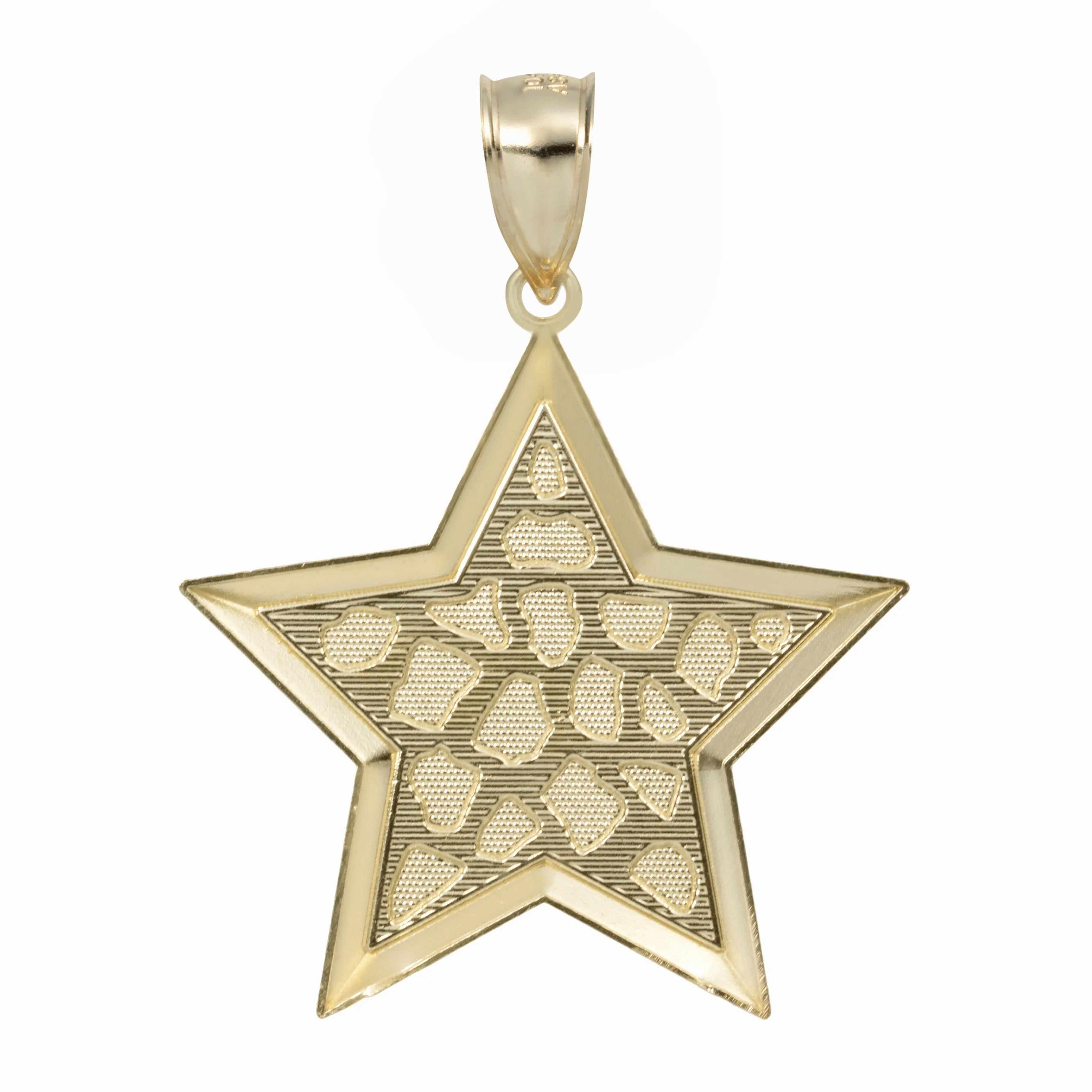 Nugget Star Shaped Pendant 10K Yellow Gold