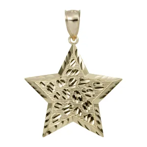 Nugget Star Shaped Pendant 10K Yellow Gold