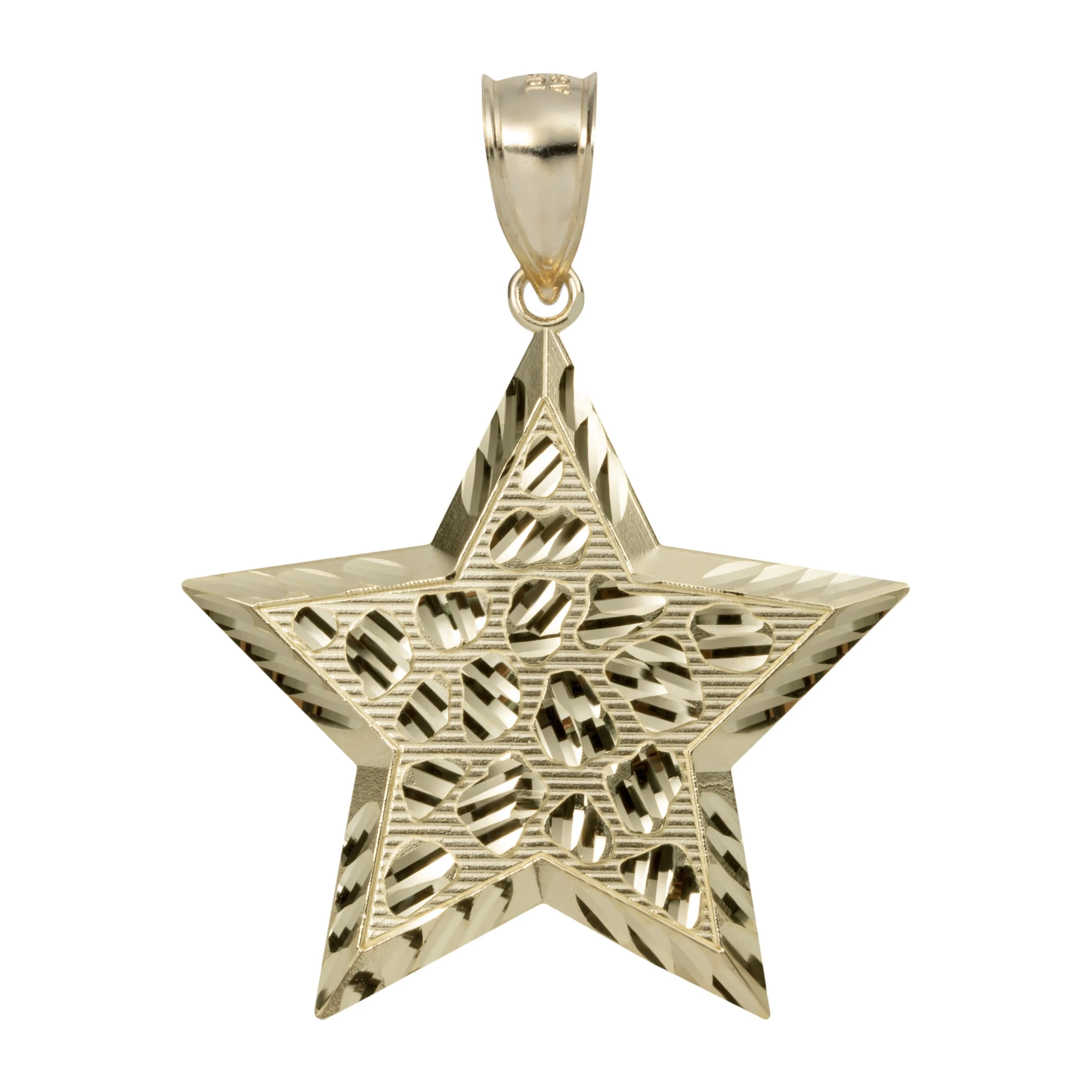 Nugget Star Shaped Pendant 10K Yellow Gold