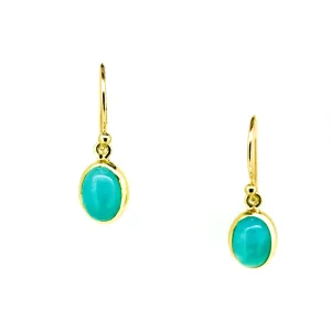 Ocean Amazonite Earrings Gold