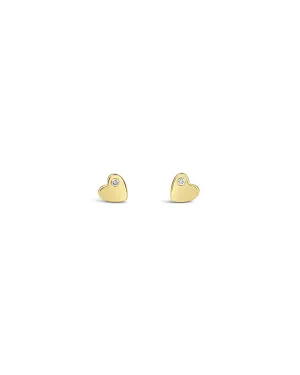 One Diamond Heart Studs