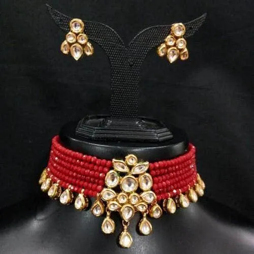 Onex Kundan Choker Necklace Set With Drops