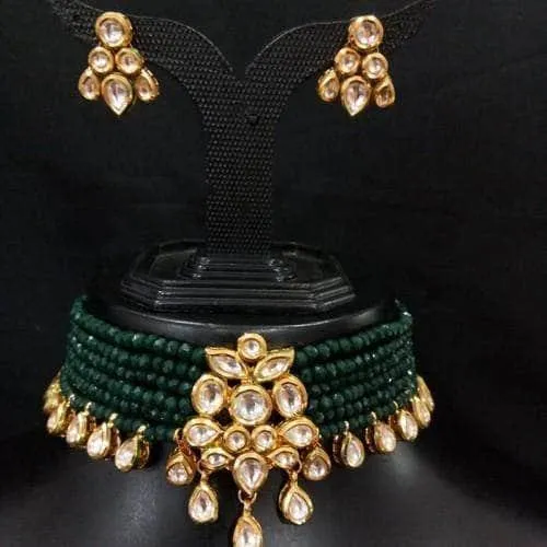 Onex Kundan Choker Necklace Set With Drops