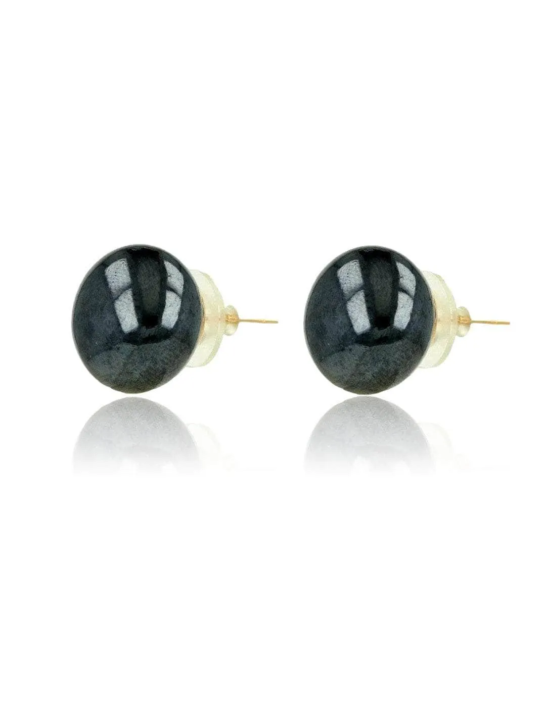 Pearl Statement Studs Charcoal