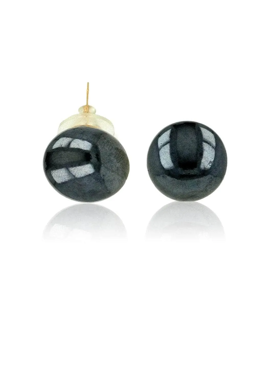 Pearl Statement Studs Charcoal