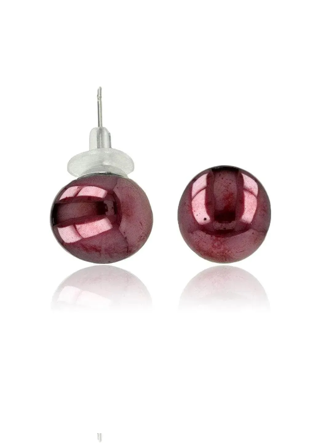 Pearl Statement Studs Claret