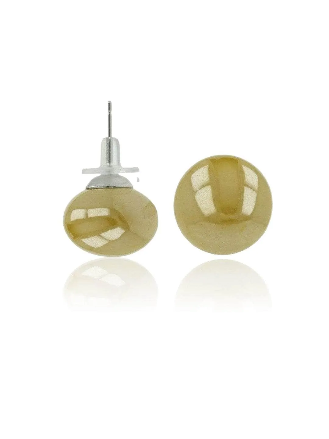 Pearl Statement Studs Mustard Yellow