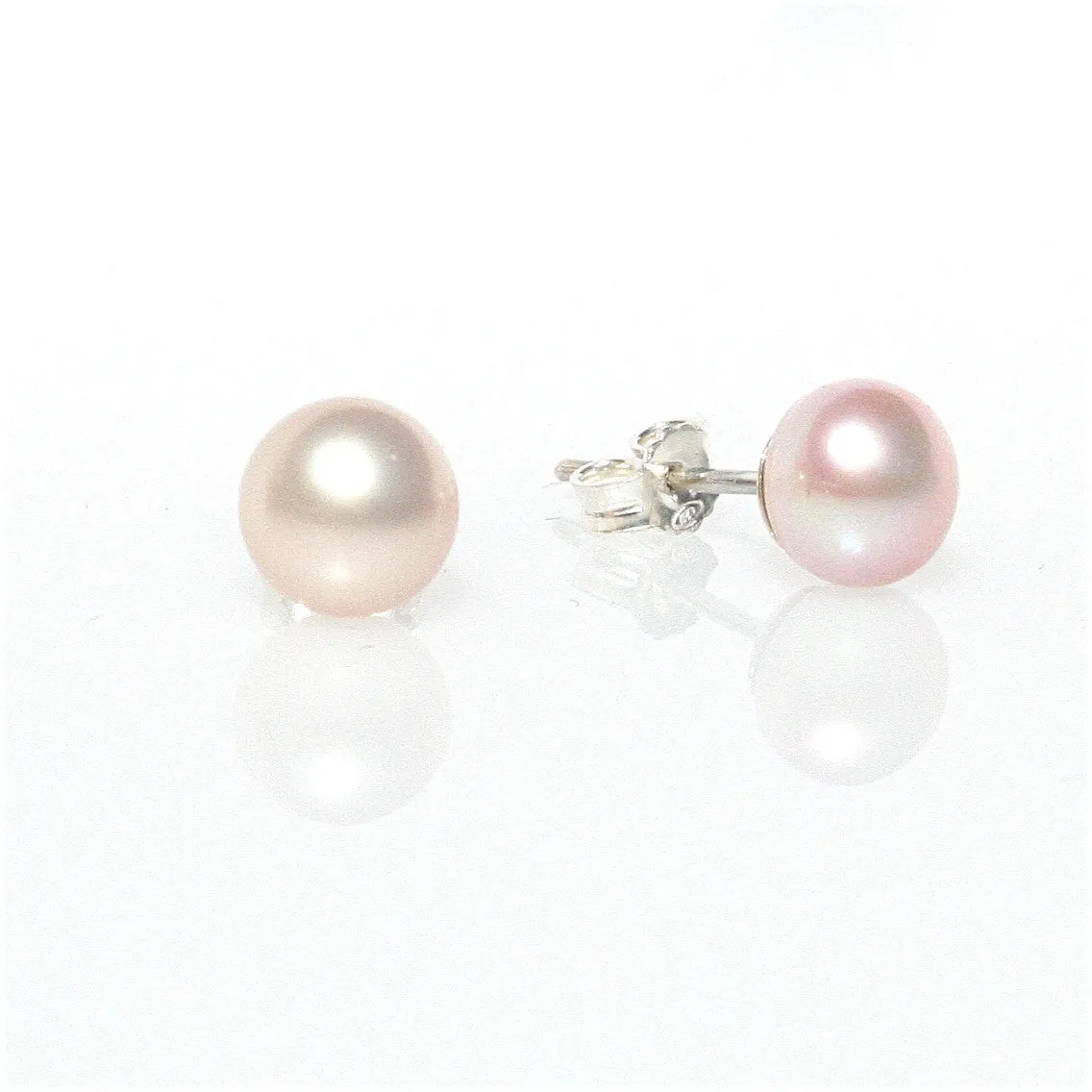 Pink Pearl Studs 6mm