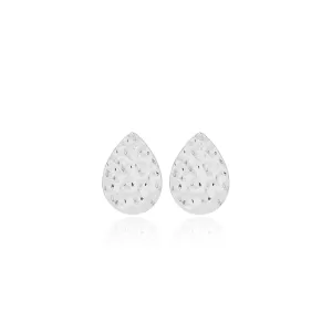 Platinum Pressed Metal Earrings - Sterling silver