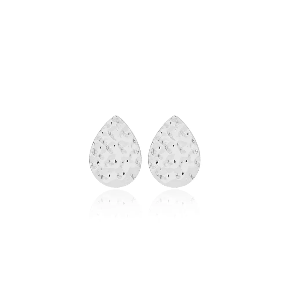 Platinum Pressed Metal Earrings - Sterling silver