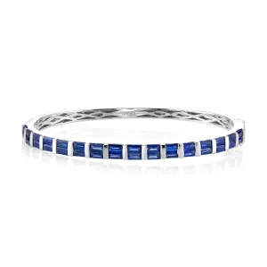 READY TO SHIP BLUE SAPPHIRE BAGUETTE HALF BANGLE