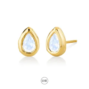 River Water Drop Moonstone Stud