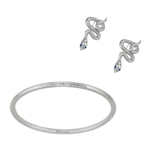 SAPPHIRE SNAKE EARRINGS   BANGLE SET (reg. $360) - ONE AVAILABLE