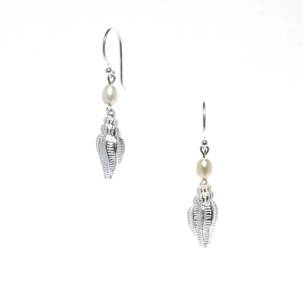 Sea Shell Pearl Earrings