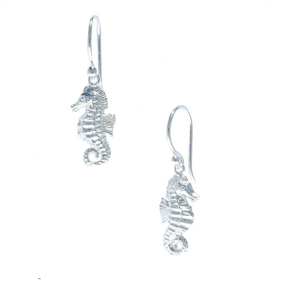 Seahorse Silver Hook Earrings