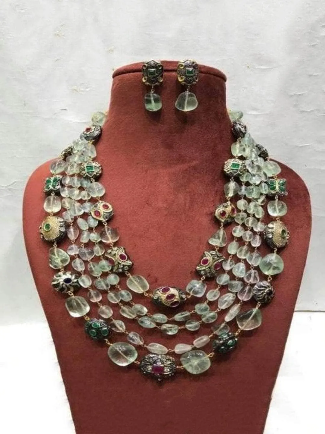 Semi Precious Layered Necklace Set