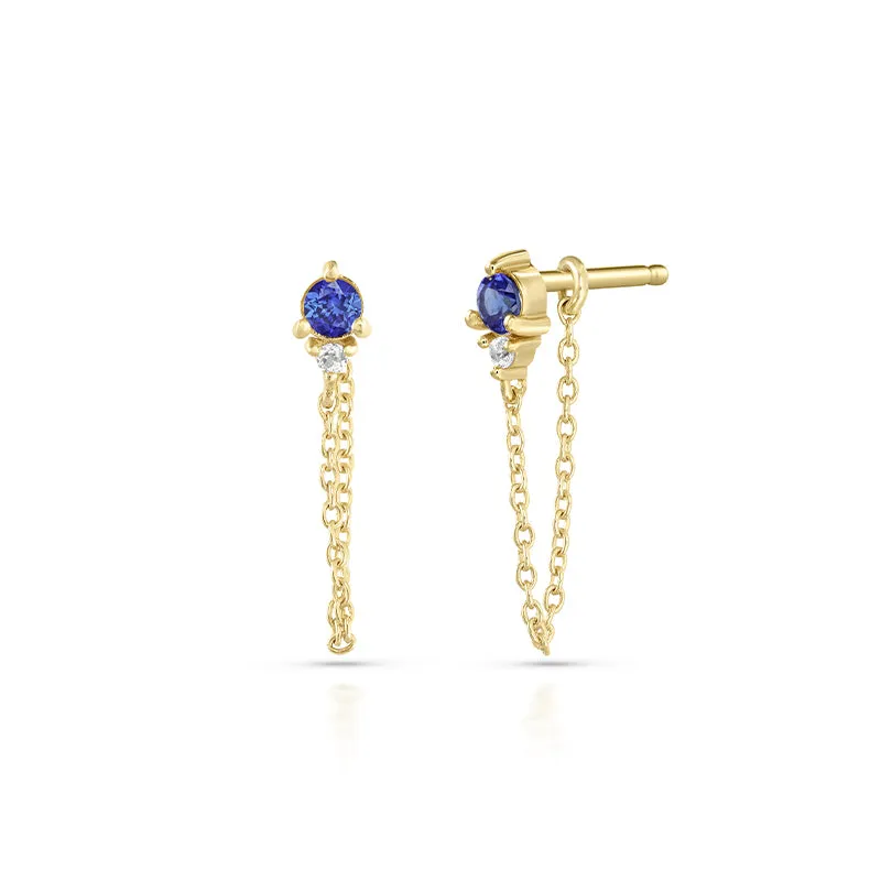 SEPTEMBER SAPPHIRE BIRTHSTONE STUDS