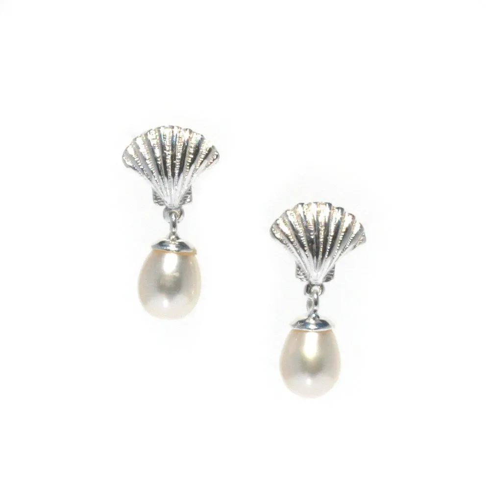 Shell Pearl Studs Silver