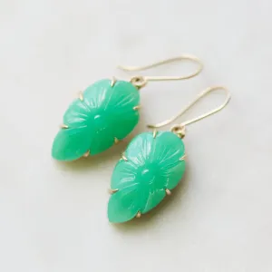 Shields of Terra Carved Chrysoprase Vanity Earrings