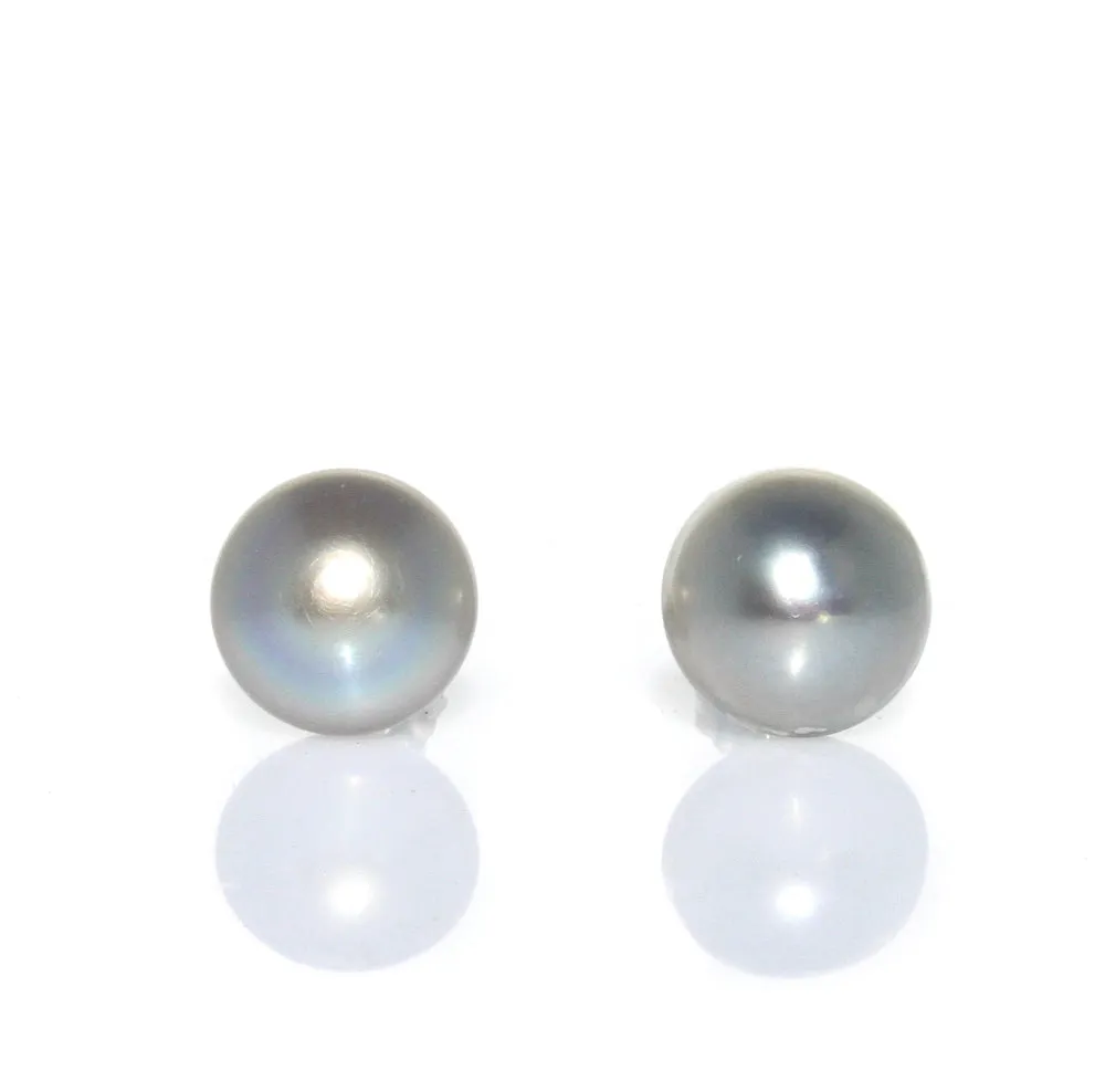 Silver Pearl Studs 12mm