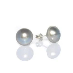 Silver Pearl Studs 12mm