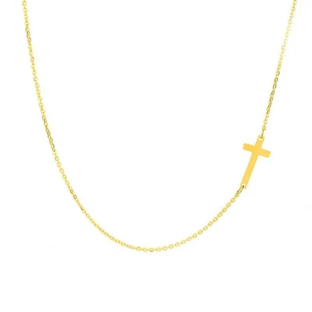 Simple Silver and Gold Color Cross Choker Necklace for Women Bohemian Stainless Steel Short Chain Necklace Summer Jewelry Collar