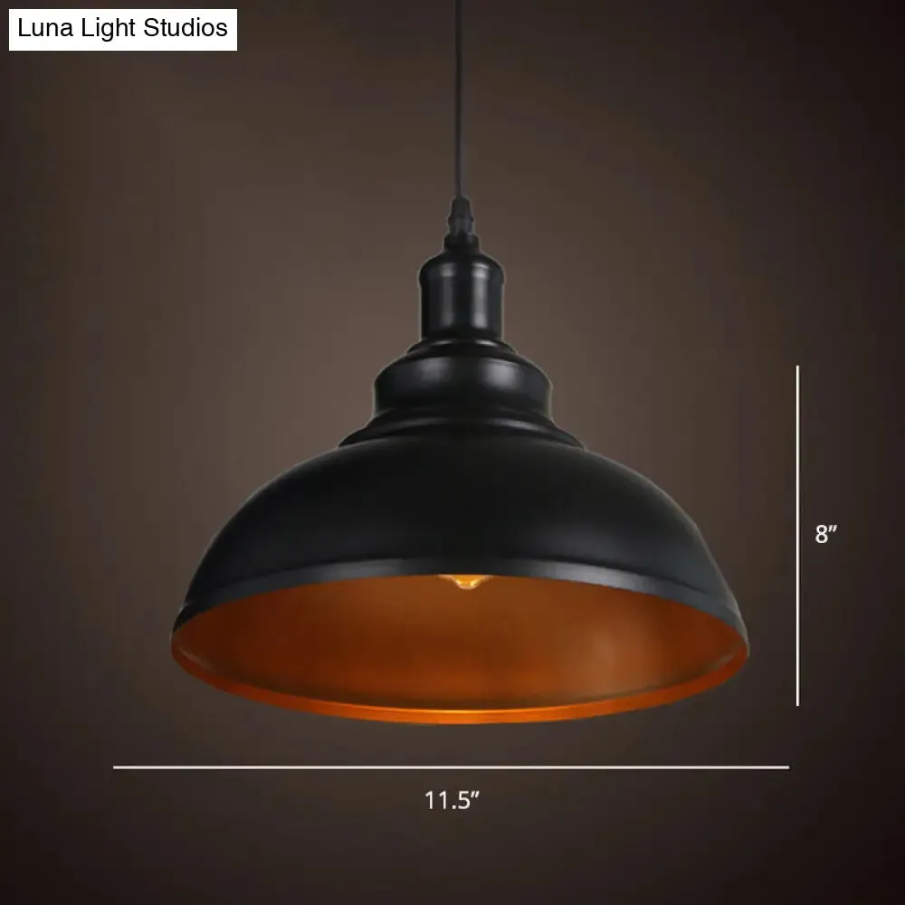 Simplicity Single-Bulb Iron Pot Cover Hanging Lamp - Stylish Restaurant Ceiling Lighting Fixture