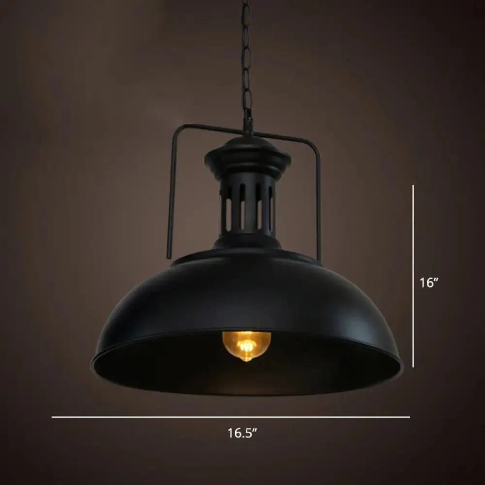 Simplicity Single-Bulb Iron Pot Cover Hanging Lamp - Stylish Restaurant Ceiling Lighting Fixture