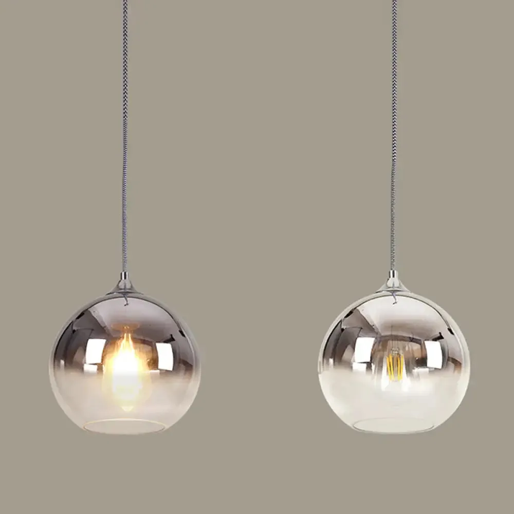 Sleek Ombre Glass Hanging Light: Stylish Nordic Pendant for Dining Room with Single Bulb