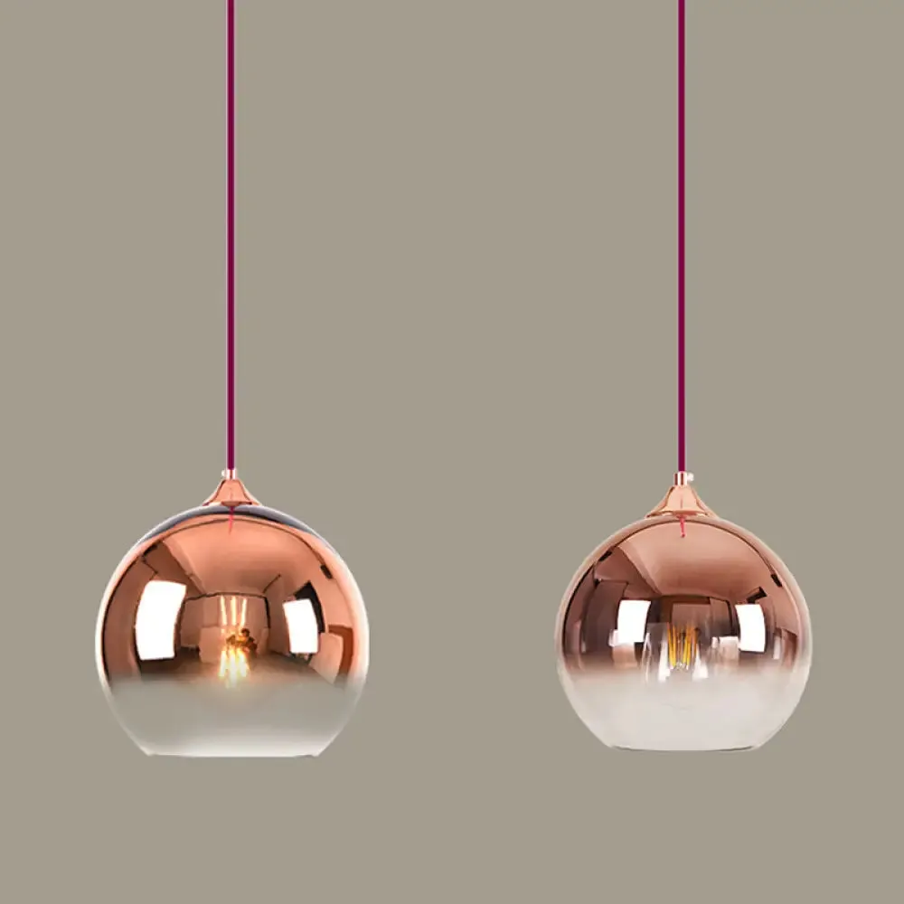 Sleek Ombre Glass Hanging Light: Stylish Nordic Pendant for Dining Room with Single Bulb