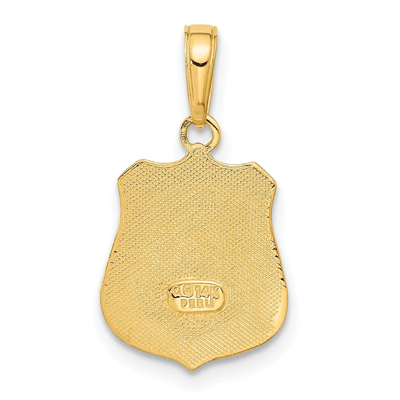 Solid 14k Yellow Gold Police Badge Pendant