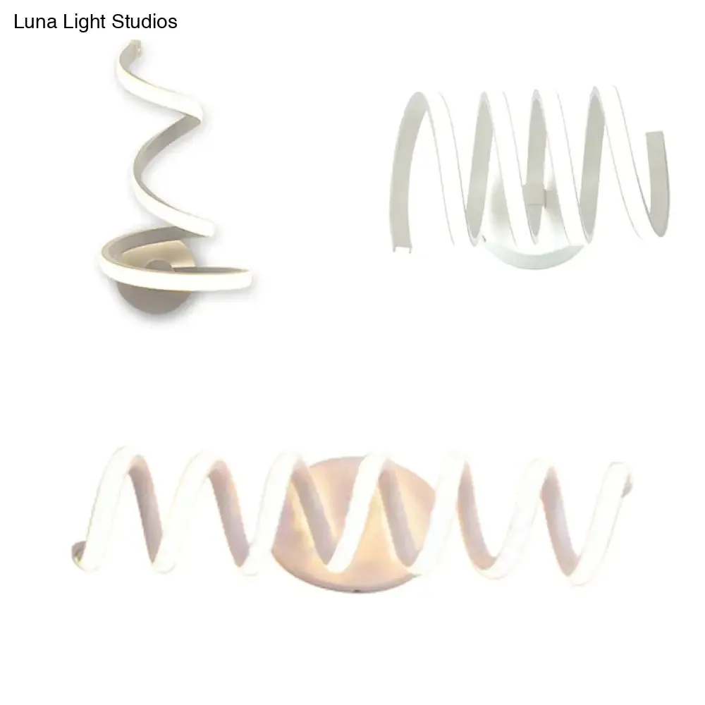 Spiral Acrylic LED Wall Sconce - Modern Single Light in Warm/White/Natural Light