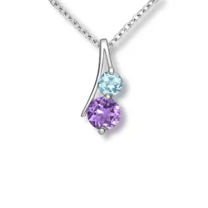 Sterling Silver Blue Topaz & Amethyst La Preciada Pendant