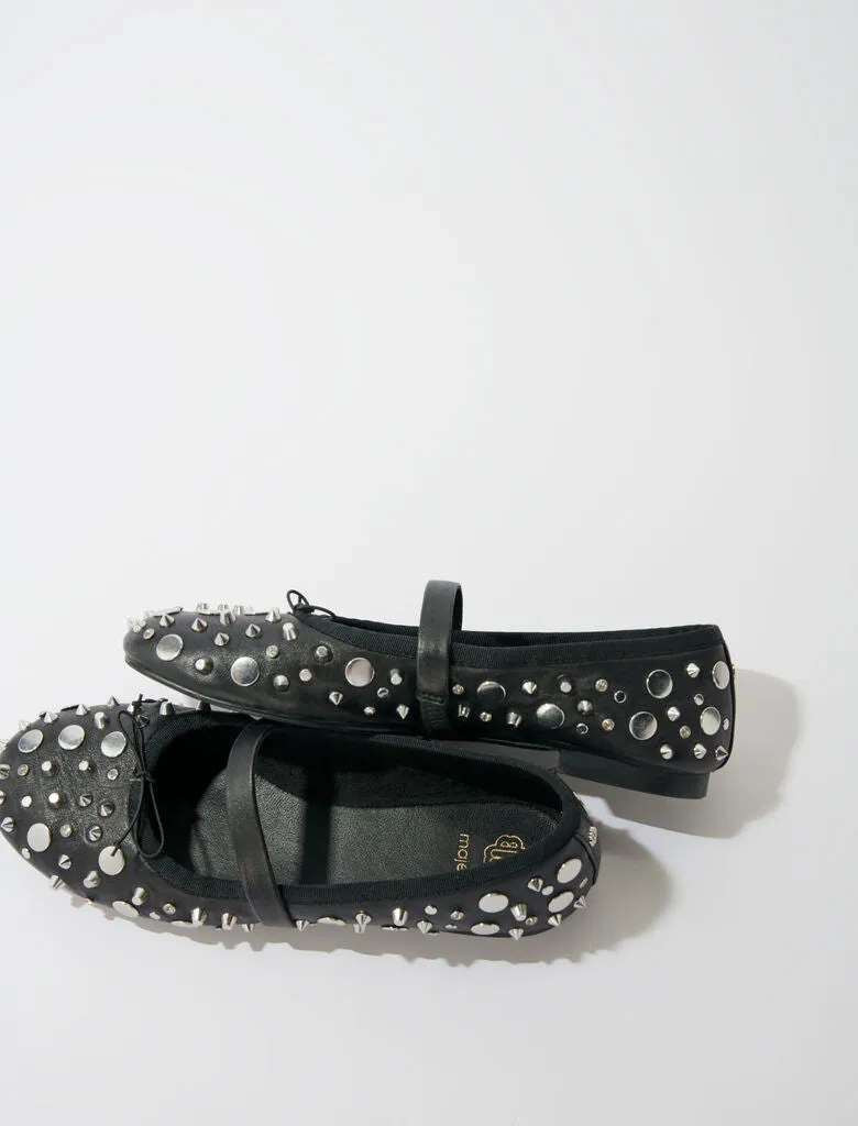 STUDDED BALLET FLATS