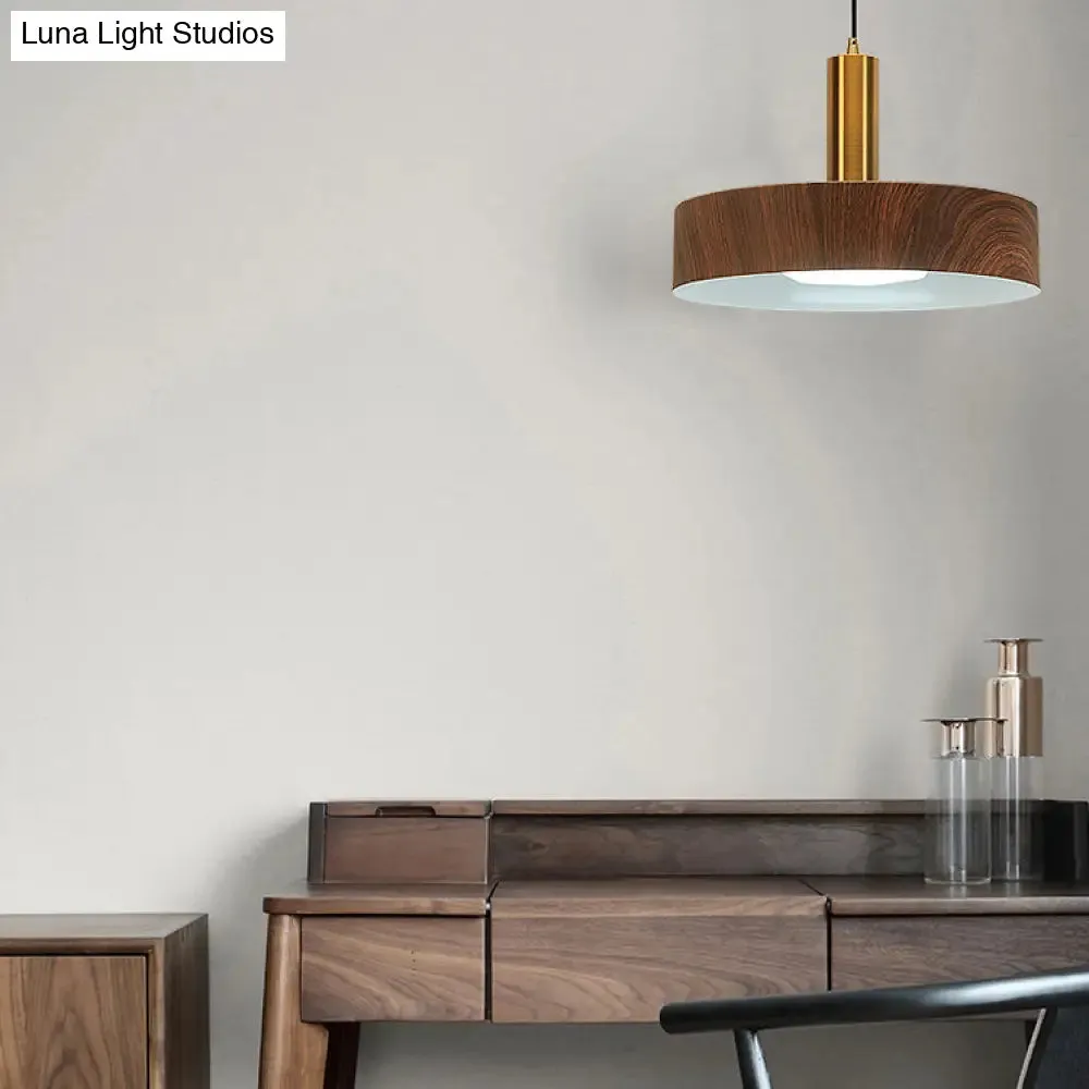 Stylish Wood Pendant Light for Bedroom or Porch - Small, Brown, and Modern