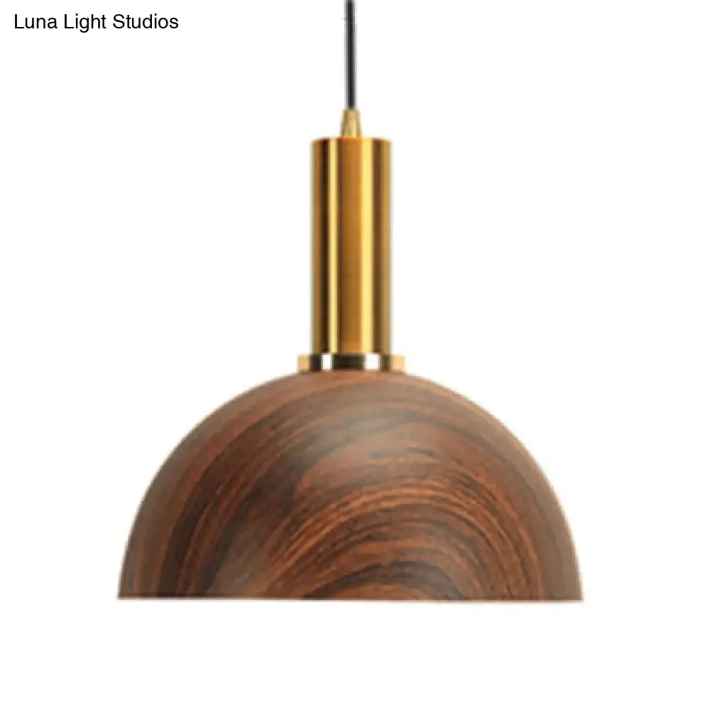 Stylish Wood Pendant Light for Bedroom or Porch - Small, Brown, and Modern