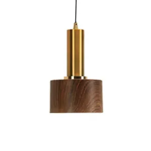 Stylish Wood Pendant Light for Bedroom or Porch - Small, Brown, and Modern