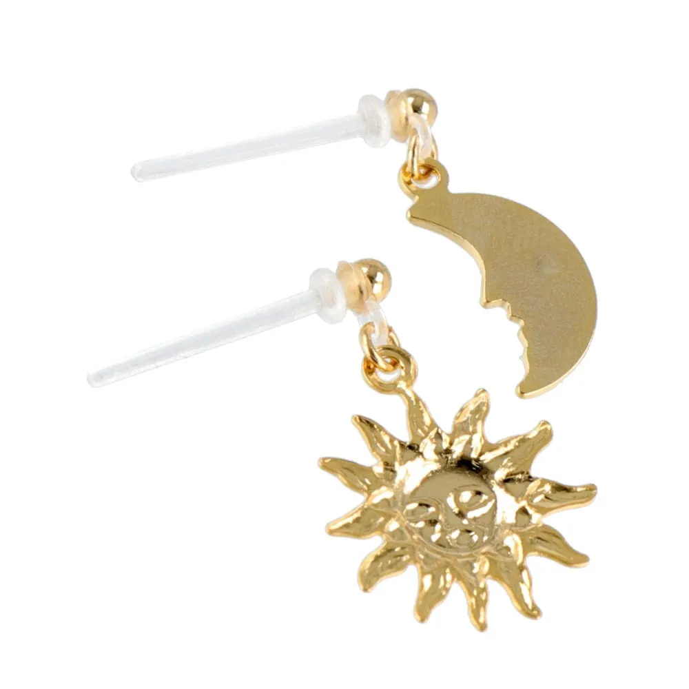 Sun and Moon Plastic Earring Set