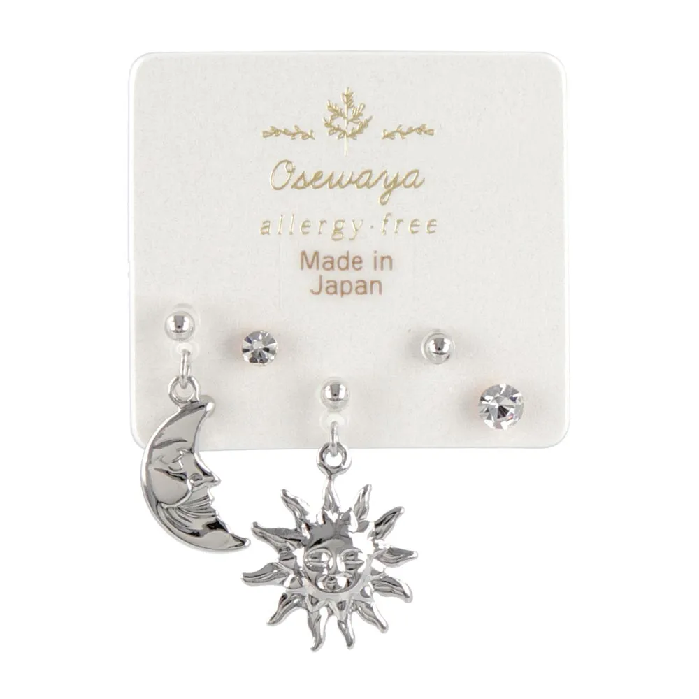 Sun and Moon Plastic Earring Set