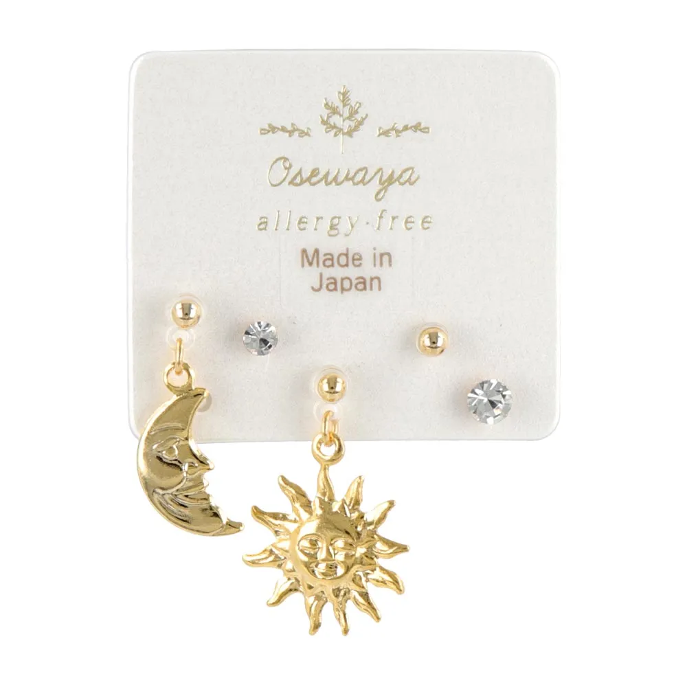 Sun and Moon Plastic Earring Set