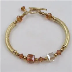 Swarovski Crystal and Gold  Bangle Bracelet