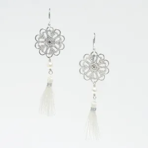 Tassel Earrings White