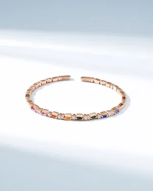 Thin Mix Rainbow Sapphire Bangle