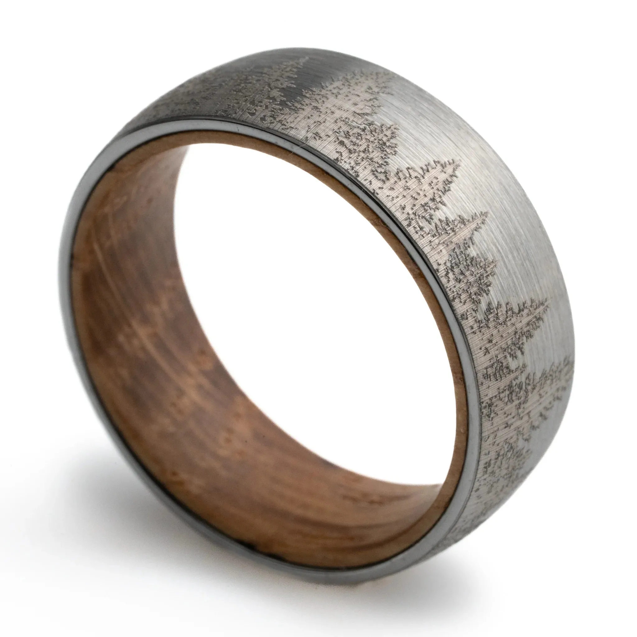 Tungsten Carbide and whiskey barrel oak wood inside the "Outdoorsman"