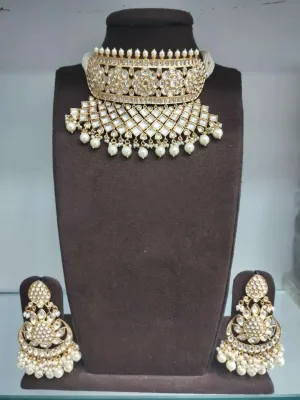 Uncut Diamond Polki Rajwadi Choker Necklace Set