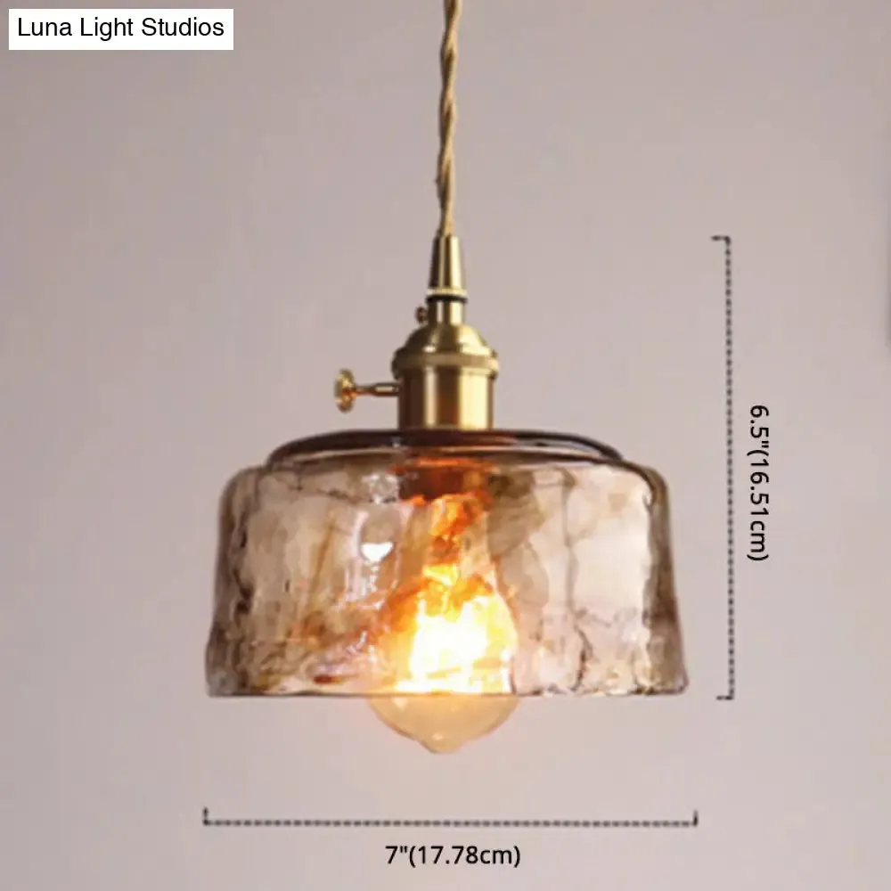 Vintage Alabaster Glass Pendant Lamp for Living Room - 1 Light Amber Pendant Lighting