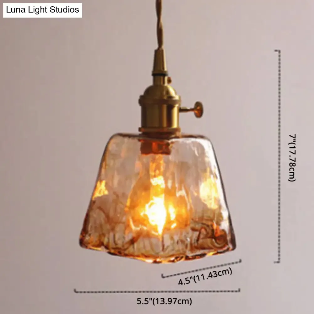 Vintage Alabaster Glass Pendant Lamp for Living Room - 1 Light Amber Pendant Lighting