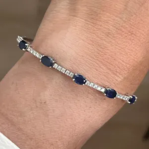 White Gold Sapphire Bangle