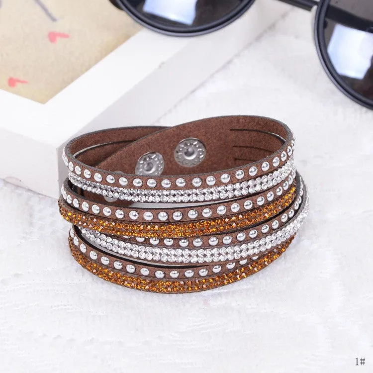 Women Multilayer Leather Bracelet Christmas Gift Charm Bracelets Vintage Jewelry For Women Pulsera